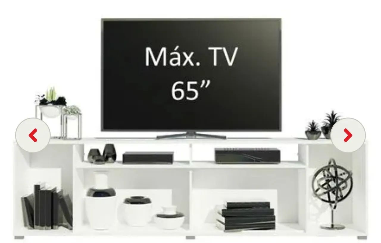 Rack para TV até 65 Polegadas Madesa Cancun Branco