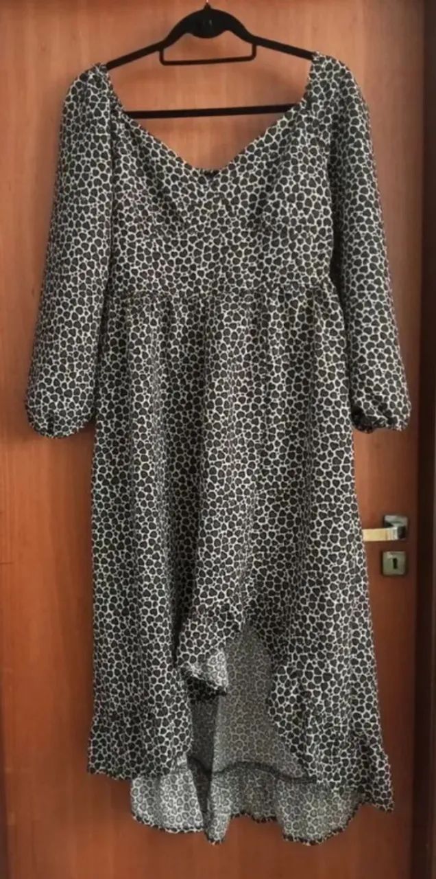 vestido feminino manga longa estampado m - Foto 4