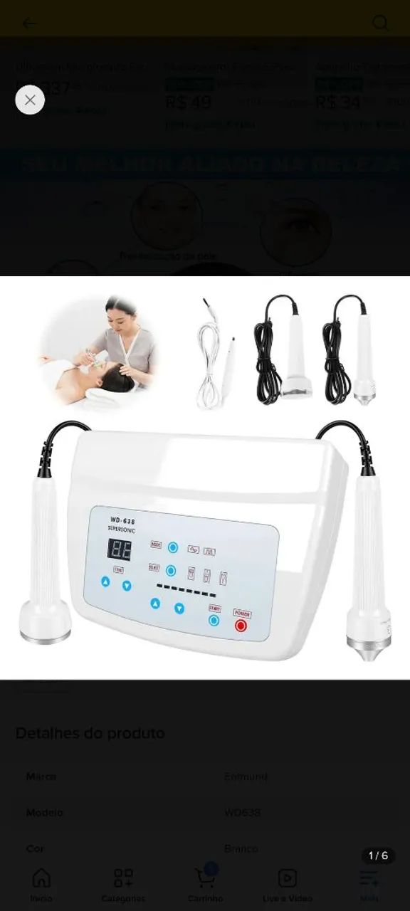 Ultrassom jato plasma corporal  e facial 3 em 1 profissional 