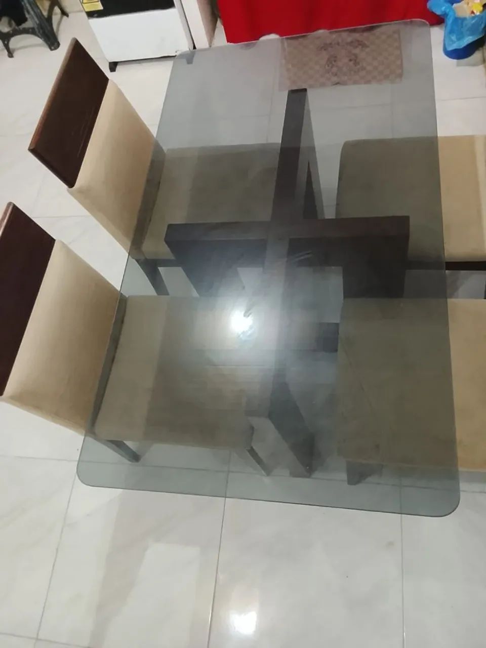 Mesa de vidro 4 cadeiras - Foto 3