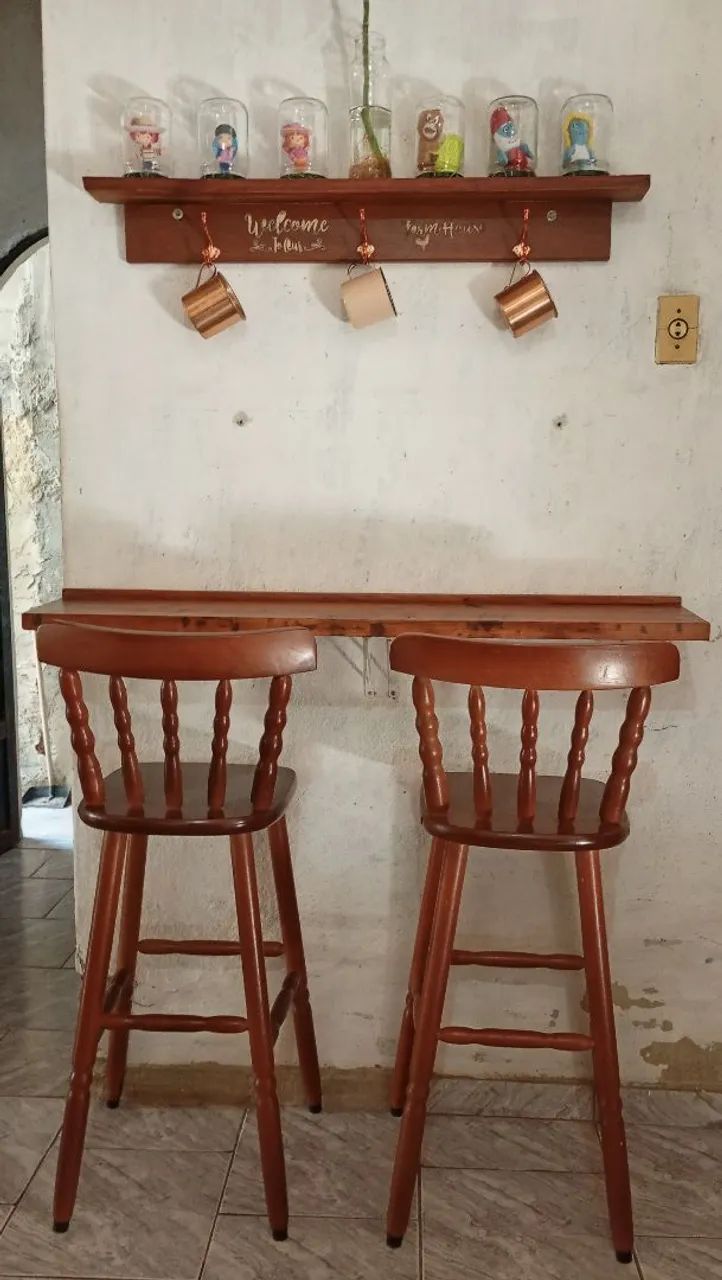 Banquetas de bar, conjunto de Duas, Com peças de Bobina  - Foto 2
