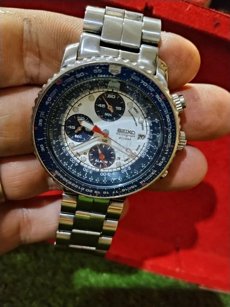 Relógio Seiko cronógrafo panda fligthmaster
