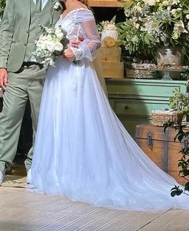 Vestido de noiva, com véu (Aluguel)  - Foto 3