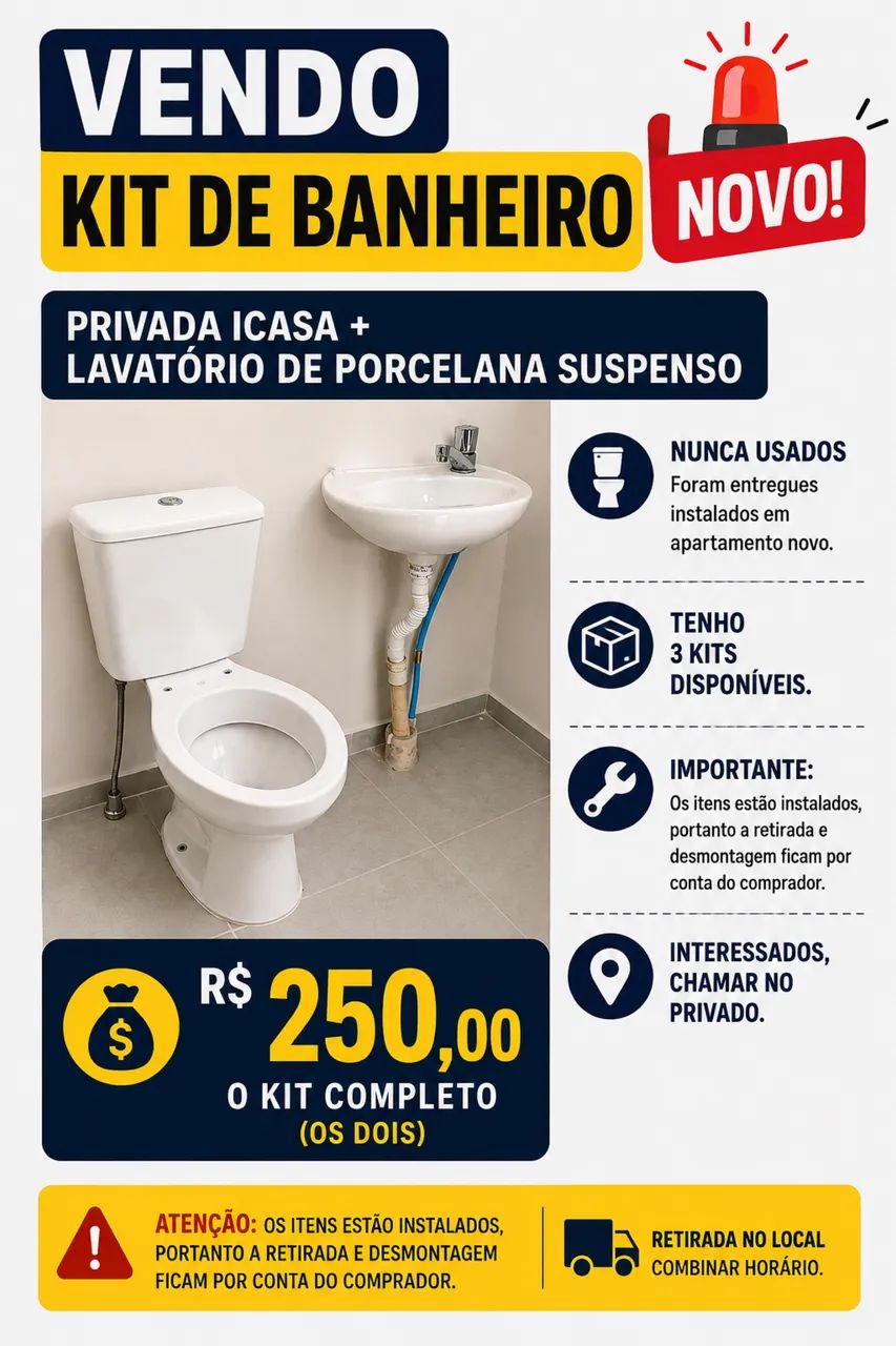 VASO SANITÁRIO E PIA SUSPENSA - Foto 2