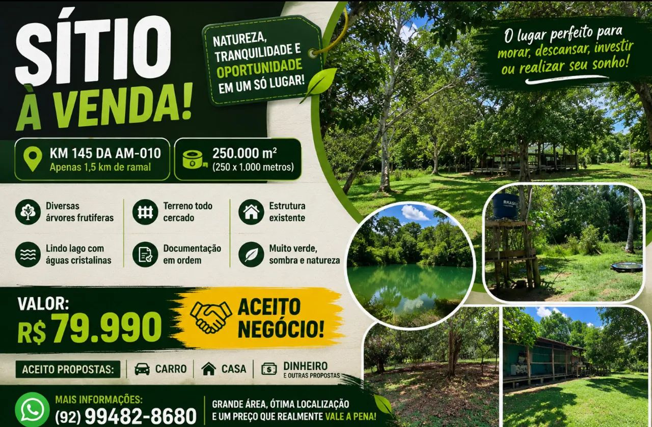 SÍTIO A VENDA BARATO 