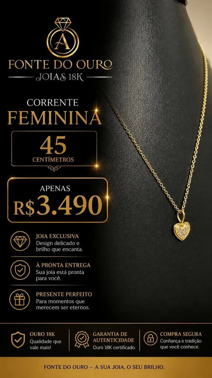 Corrente de ouro 18k 750