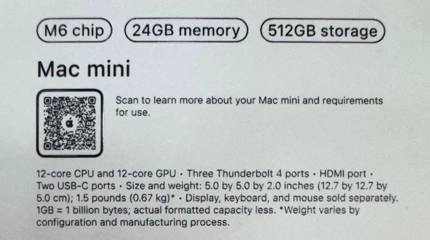 Mac Mini. M6 