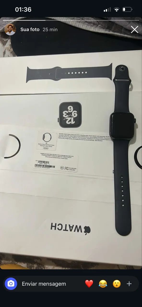 Apple Watch SE, na caixa