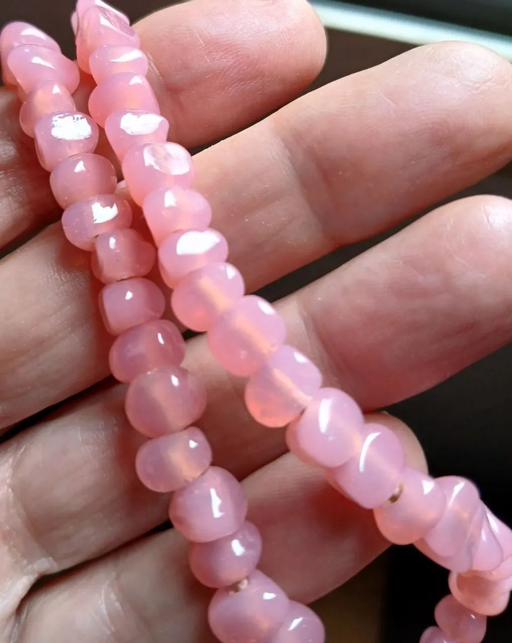 Colar de quartzo rosa com cordão regulável ,perfeito estado - Foto 3