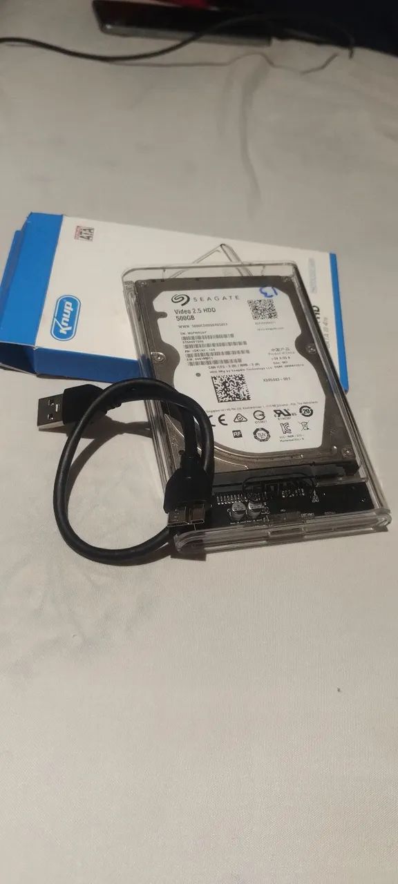 Hd 500GB + Case Para Hd 