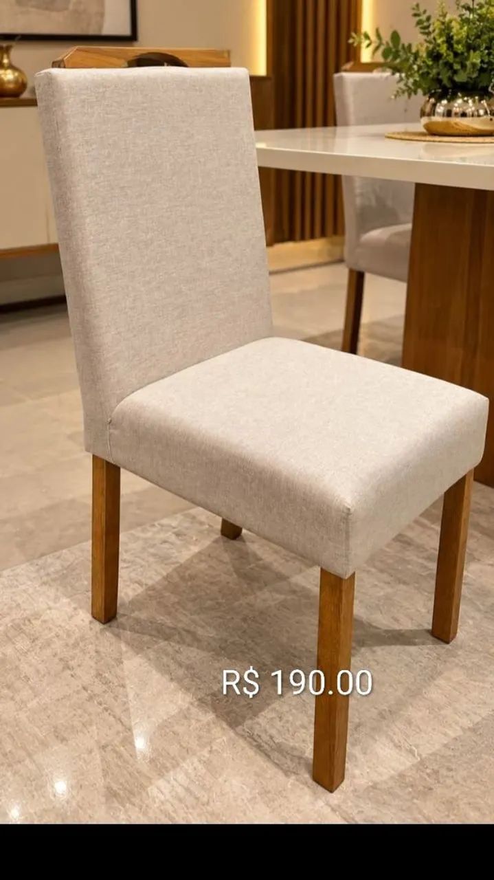 Cadeiras linho bege pronta entrega 