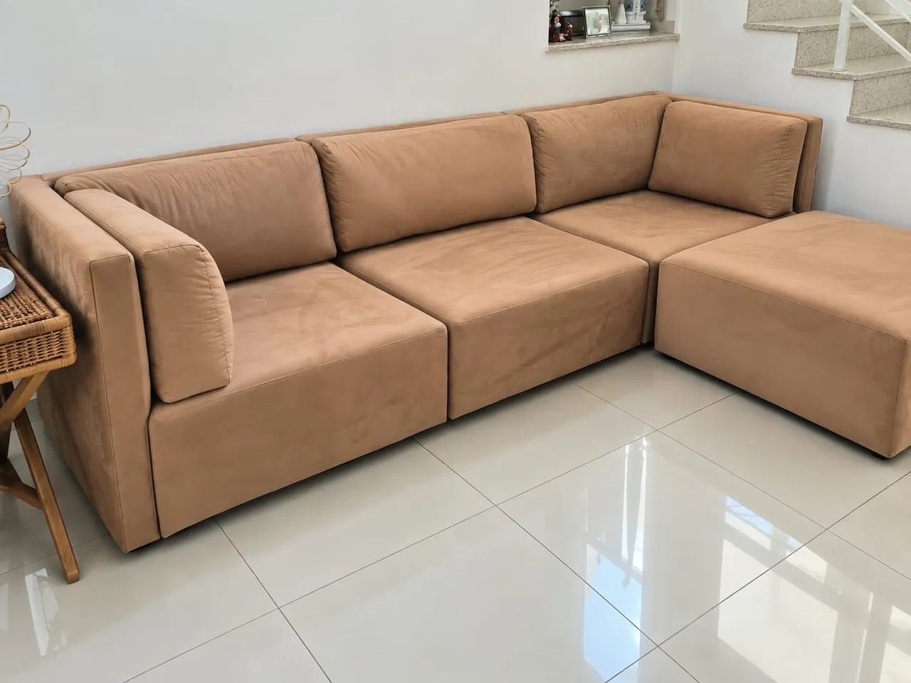 Sofá em veludo - 2,50 m Sofá feito sob medida, com apenas 3 meses de uso