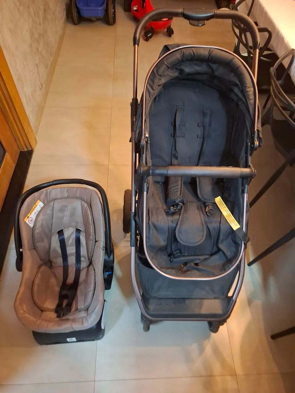 carrinho de bebê moisés com bebe conforto galzerano - Foto 2