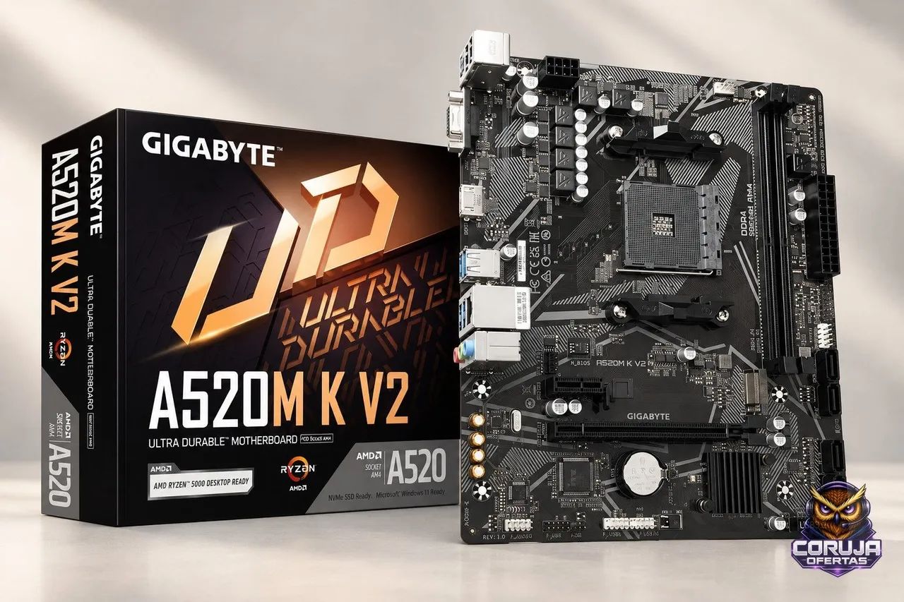 Placa mãe gigabyte A520 am4 mATX