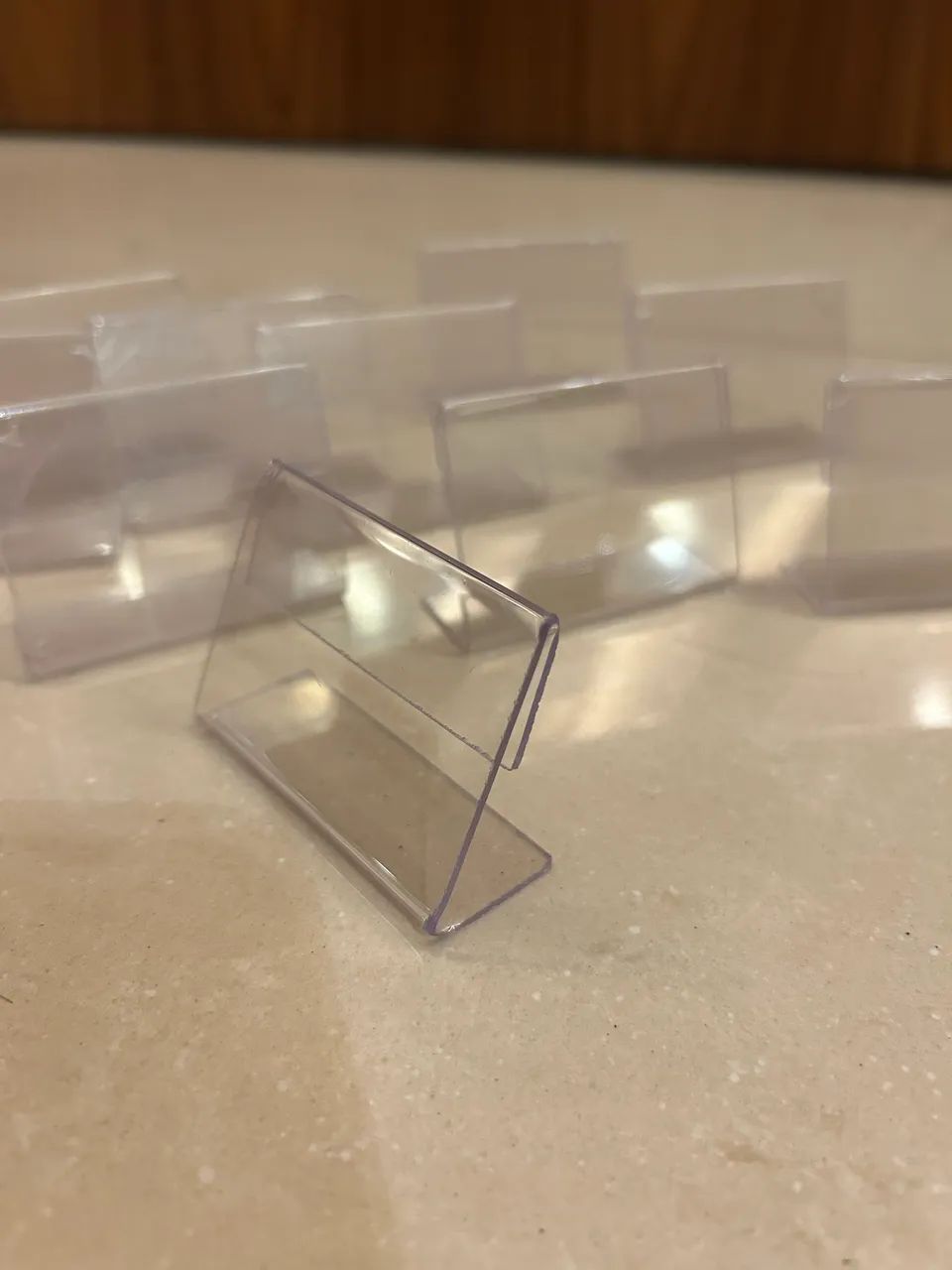 Kit 50 display acrílico - buffet, porta preço, etiqueta - 6x4cm