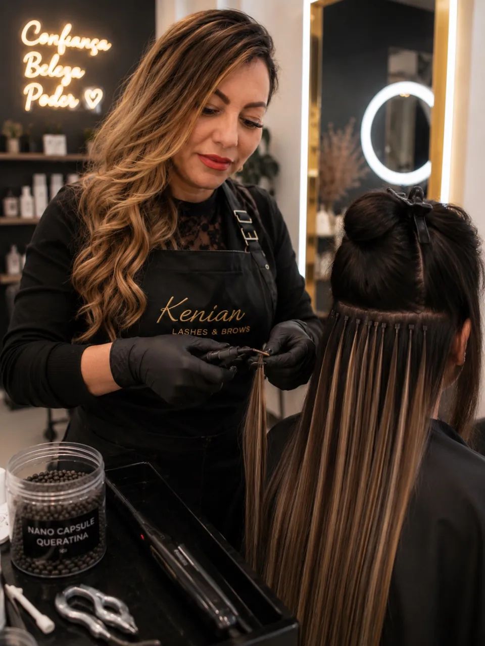 lash e extensionista de mega hair