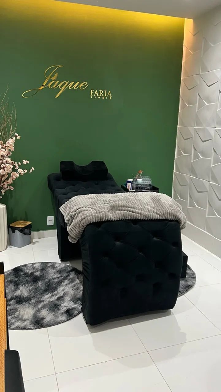 Maca de estética de luxo capitonê em veludo preto. - Foto 4