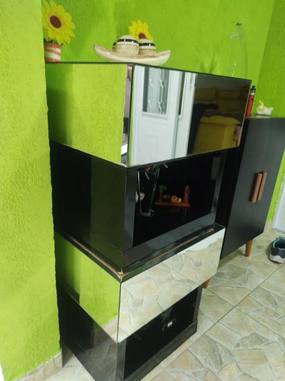 Criados mudo /mesa de centro em espelho e MDF preto - Foto 4