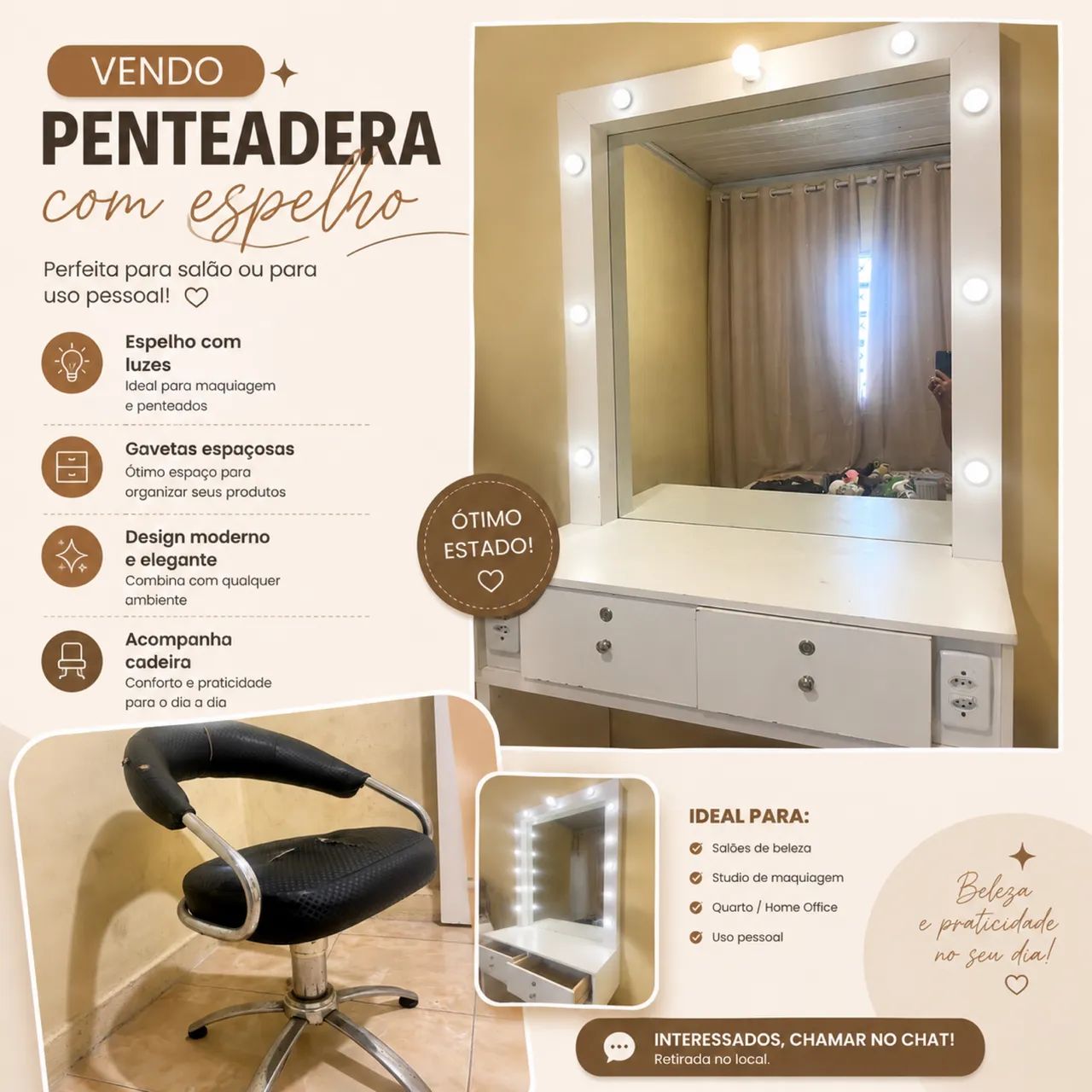 Penteadeira / cadeira 