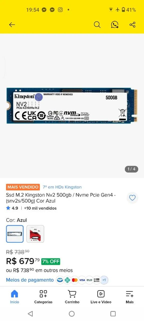 M2 512 gb Kingston 