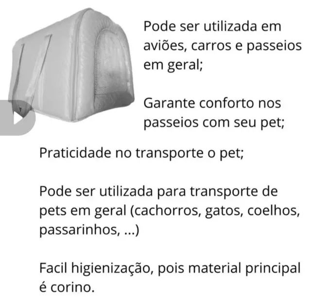 Bolsa de Transporte Pet Luxo - Cães e Gatos Tamanho G até 10 kg - Foto 4