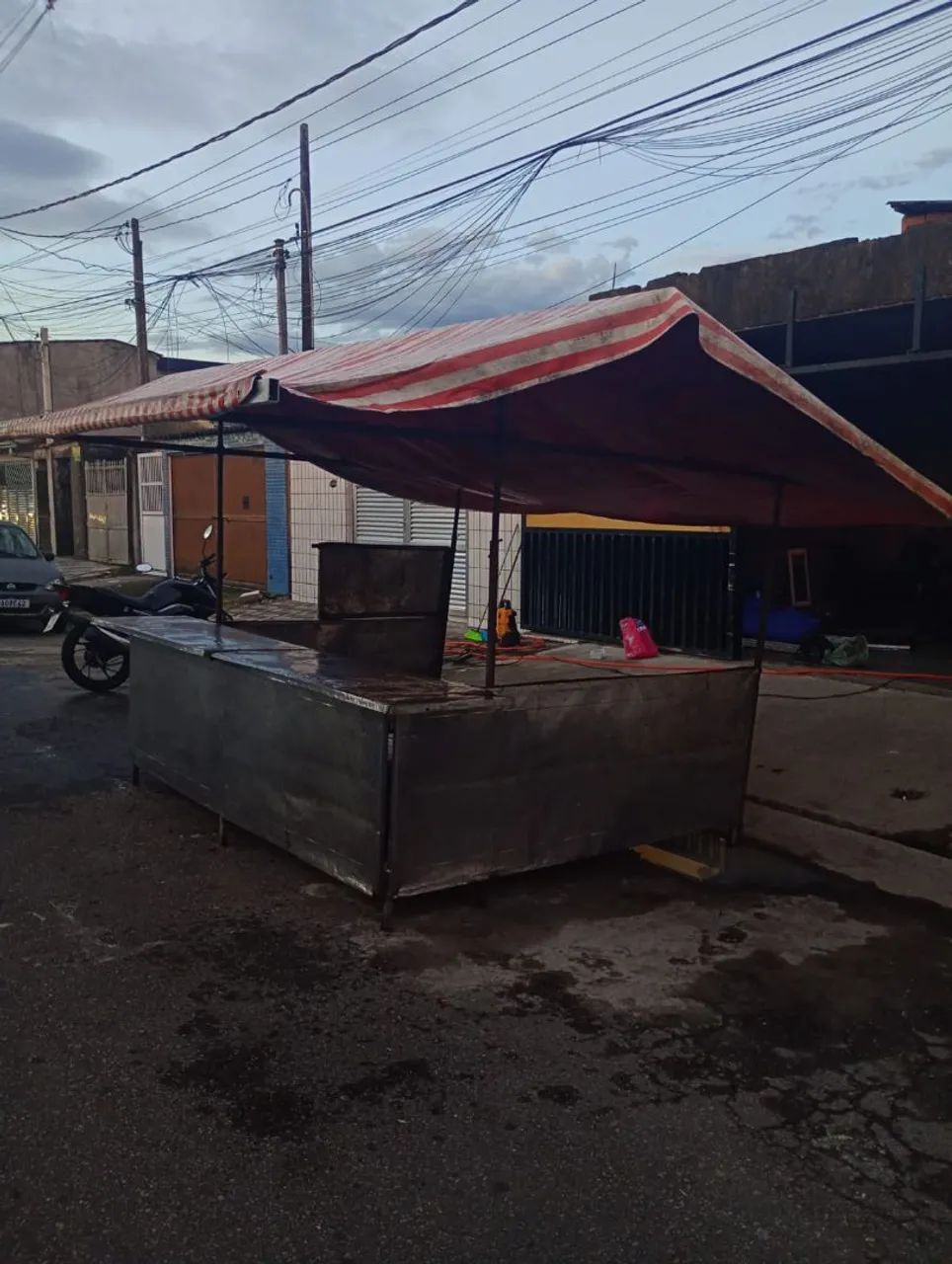 Barraca de feira, aço inox inoxidável, com lona e ferros