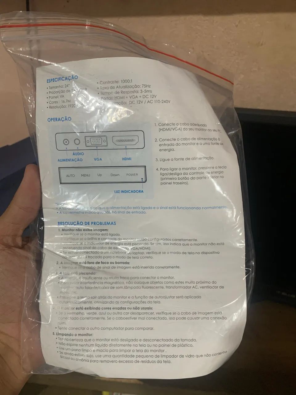 Monitor gamer 24 - 75Hz com áudio estéreo  - Foto 3