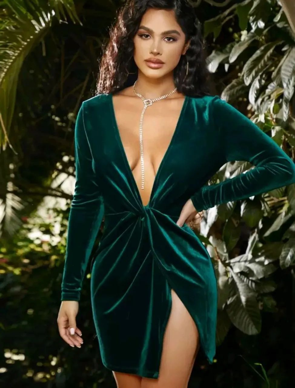 Vestido veludo shein novo