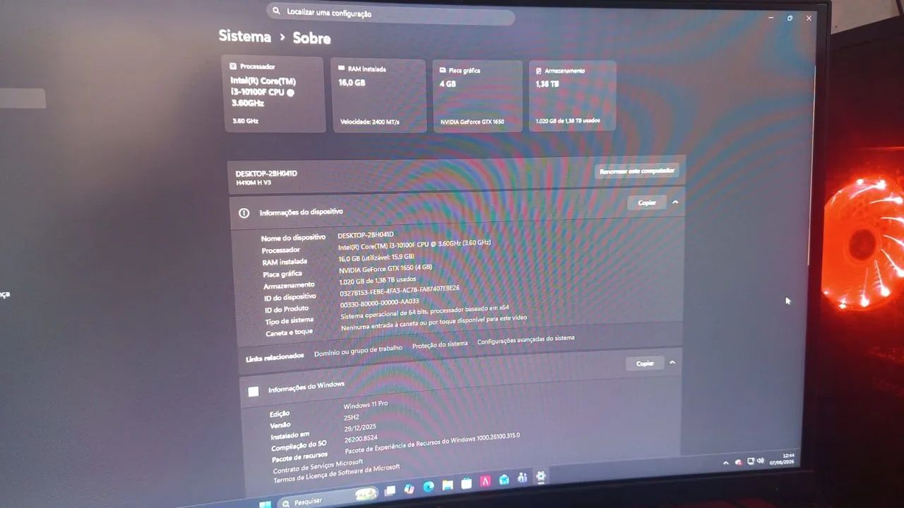 Pc gamer completo estudo trocas - Foto 4