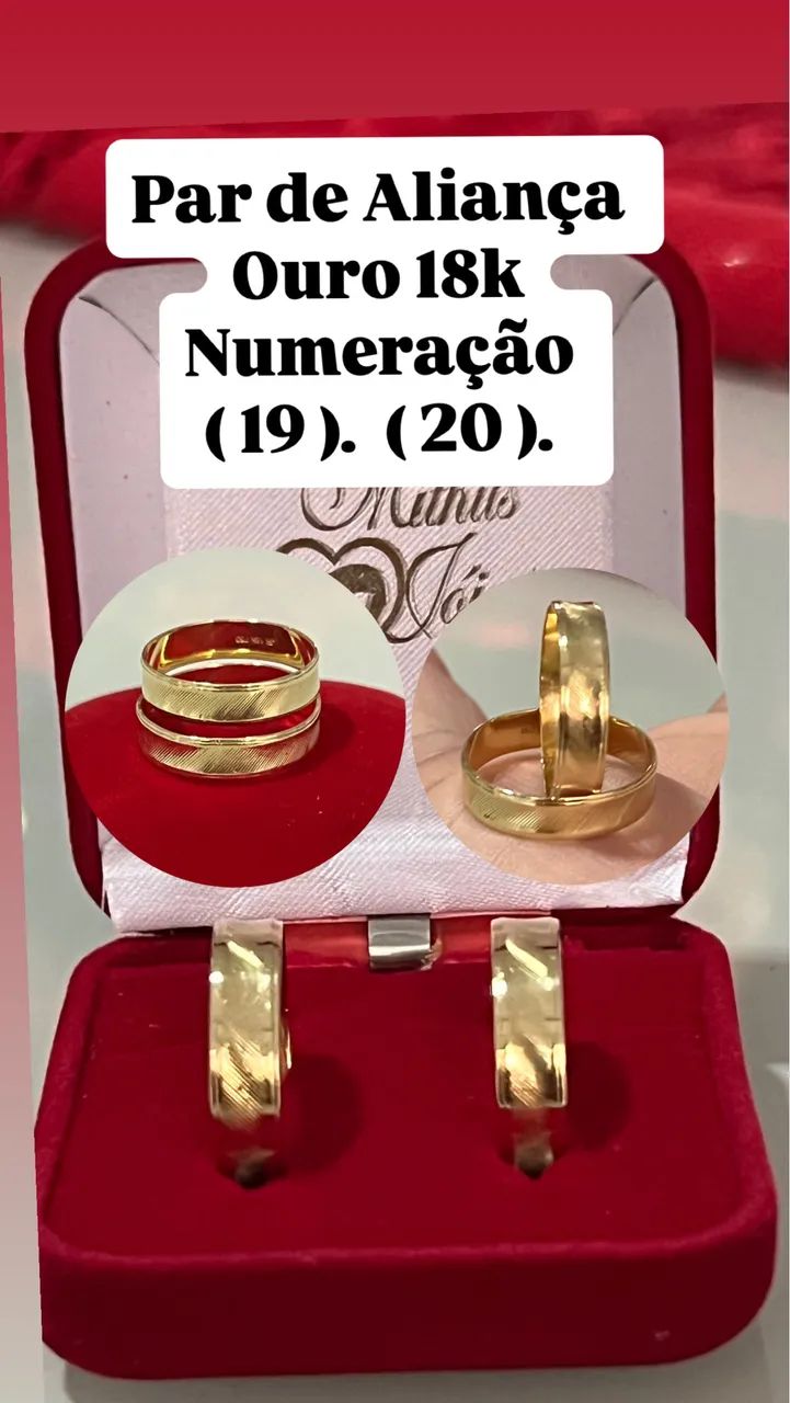 Par de Aliança ouro 18k 