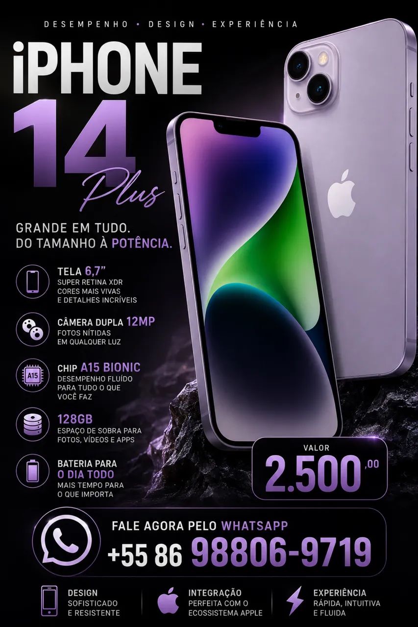 IPHONE 14 PLUS - 128 GB COM CAIXA