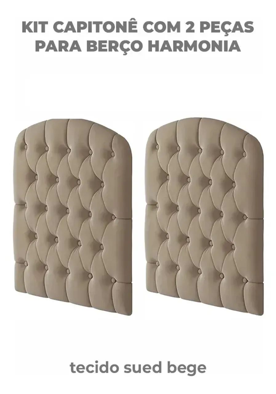 Berço 100% Mdf Nature Americano Vira Cama Com Capitonê marca Imperial - Foto 2
