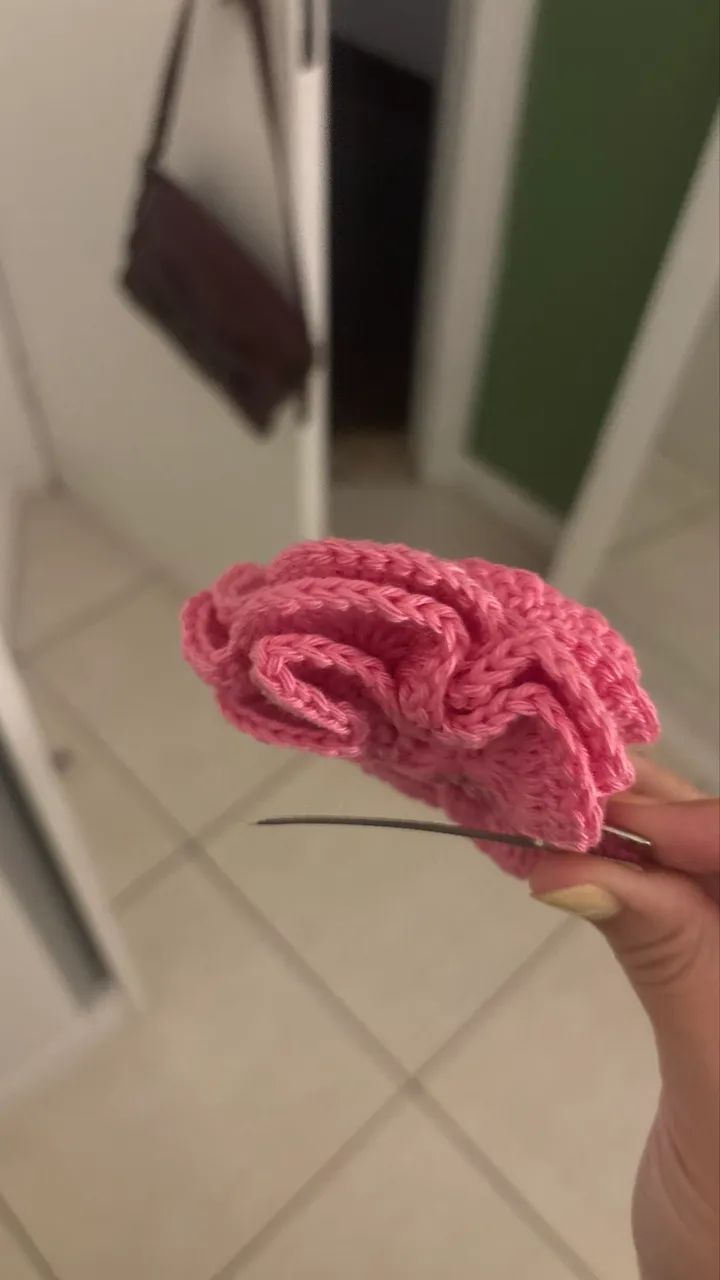 flor de cabelo de crochê - Foto 3