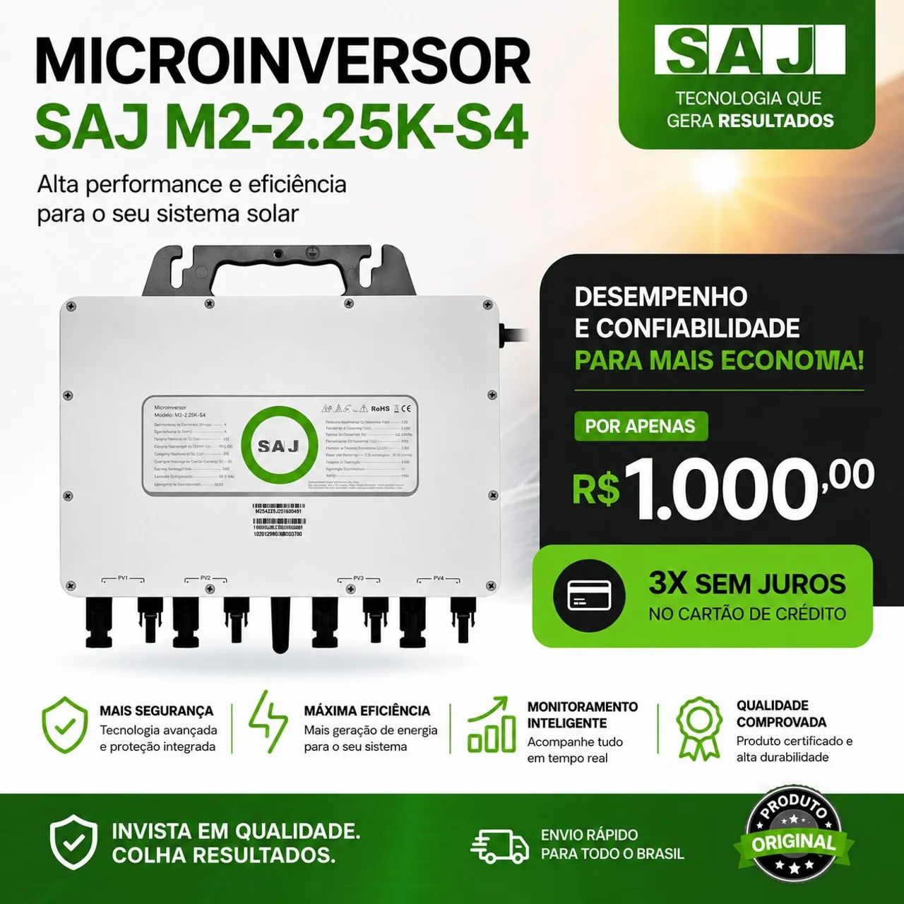 Microinversor SAJ M2-2.25K-S4 - 2250W