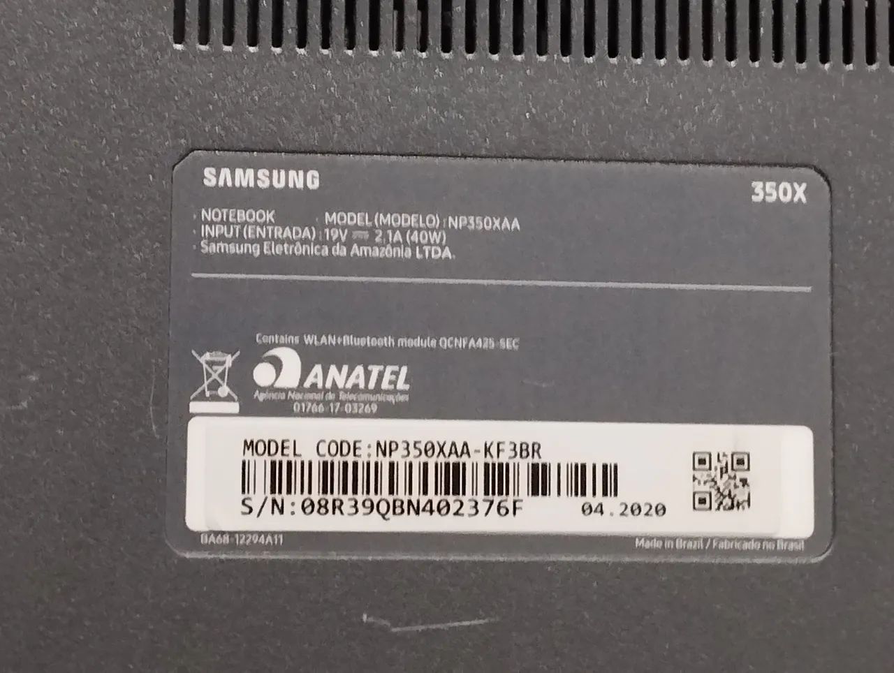 Notebook Samsung 