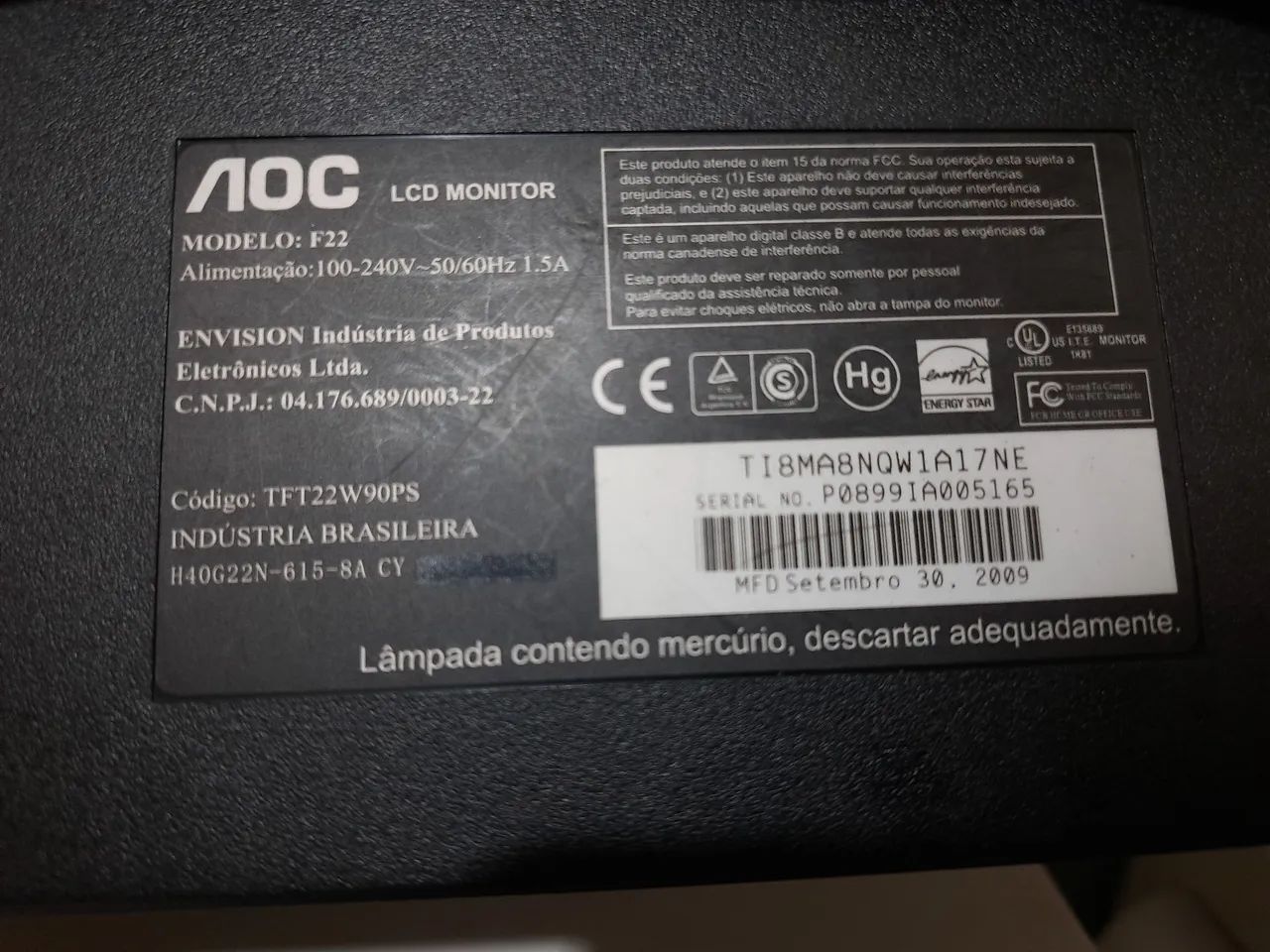 Monitor LCD 22 Polegadas AOC VGA e DVI - Foto 4