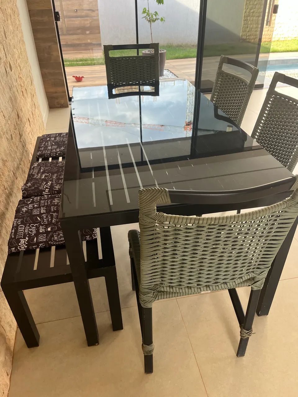 Jogo de mesa para área externa 06 lugares - Foto 2