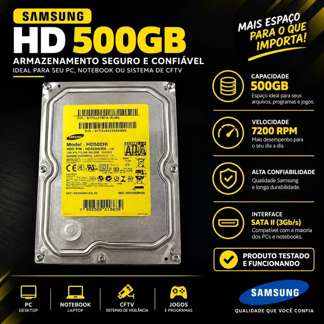 HD,500gb,usado