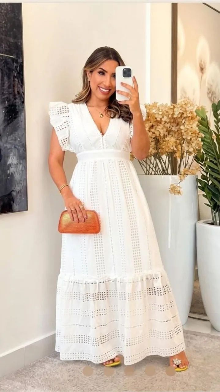Vestido branco longo
