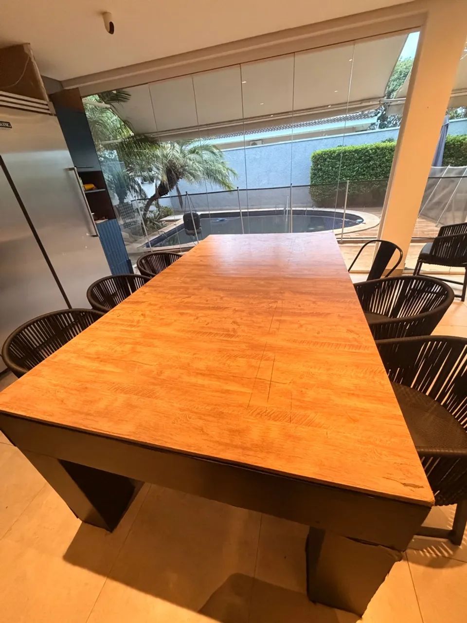 Mesa de sinuca e jantar 220x120 tampo em pedra - Foto 2