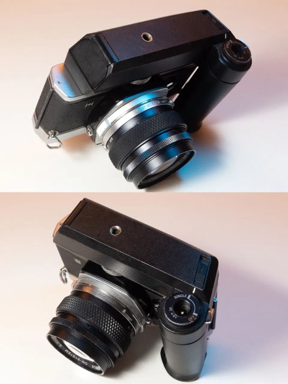 OLYMPUS OM-1 MD- 1972 - Zuiko - 50mm f1.4 + Motor Drive + Case Original Marrom - Foto 5