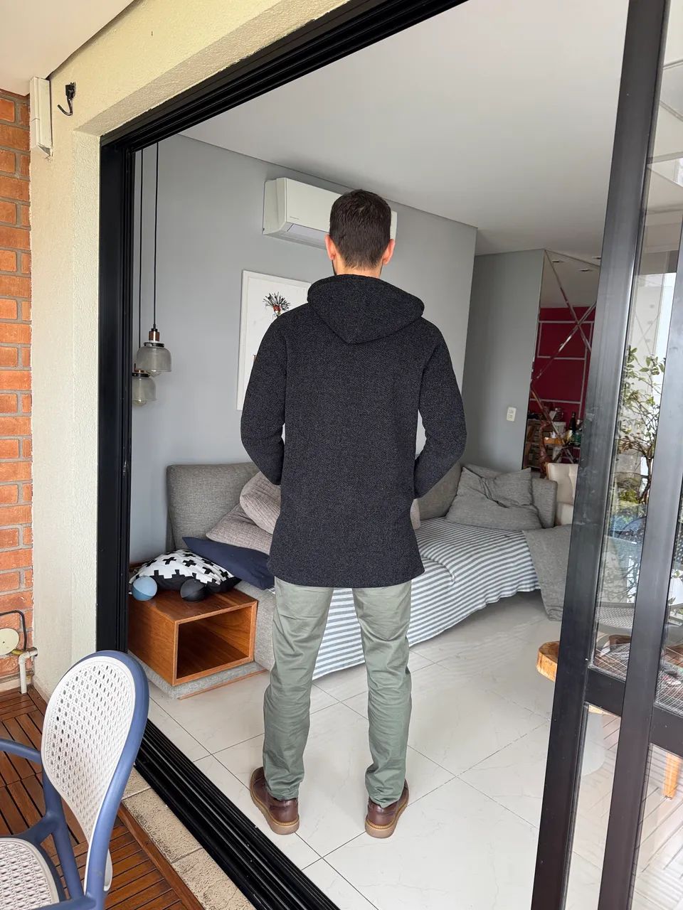Sobretudo de algodão preto  - Foto 4
