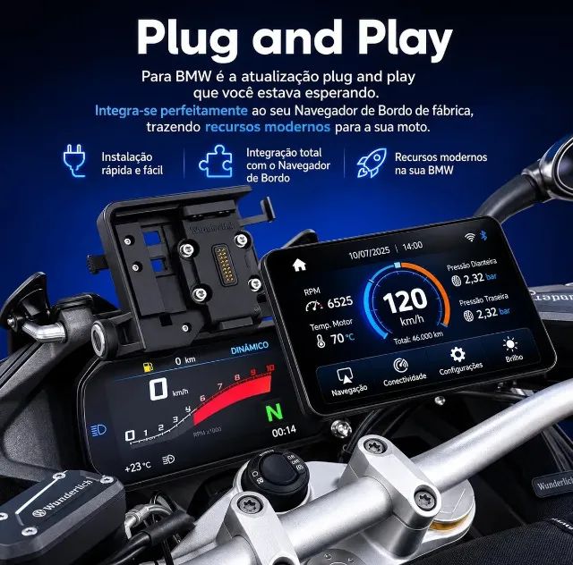 Carplay Moto BMW 6.2 polegadas - Conexão pelo Joystick - Multimídia - Foto 2