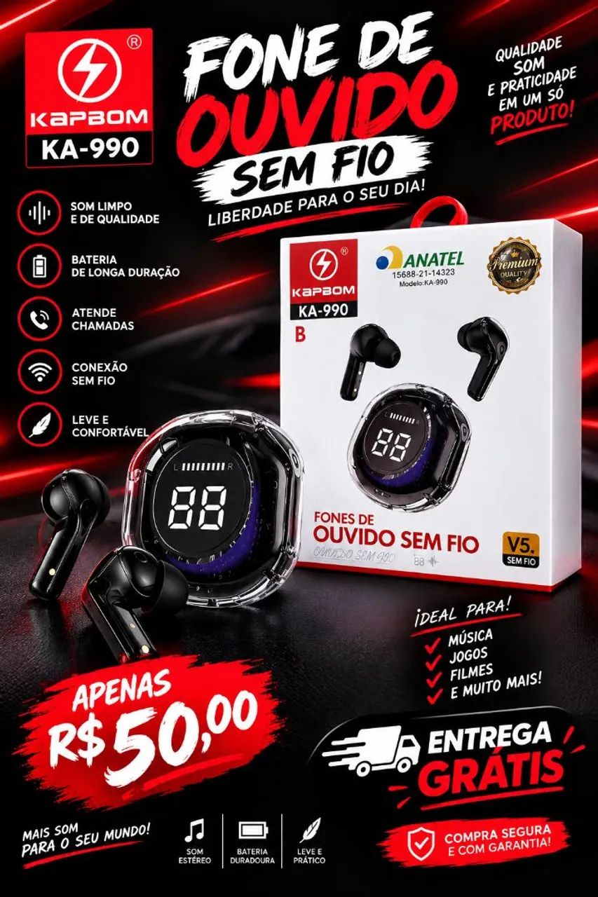 Fone de ouvido entrega grátis 