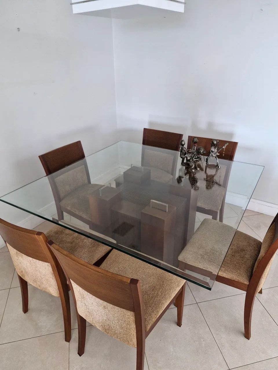MESA 6 LUGARES TAMPO DE VIDRO - Foto 3
