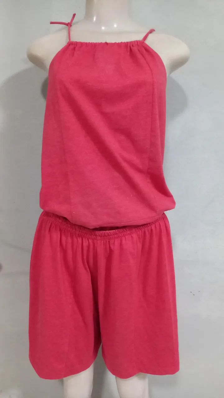 Conjunto blusa e shorts tam GG Rosa