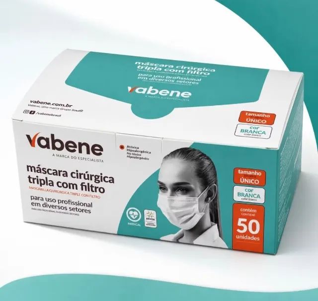 Máscara cirúrgica tripla com filtro Vebene 2 caixas