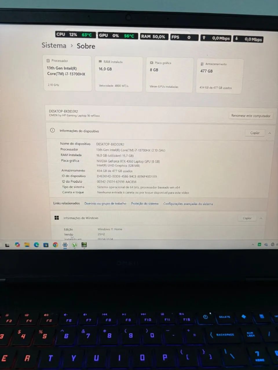 NOTEBOOK GAMER HP OMEN 16 - INTEL CORE i7 + RTX 4060 - Foto 4