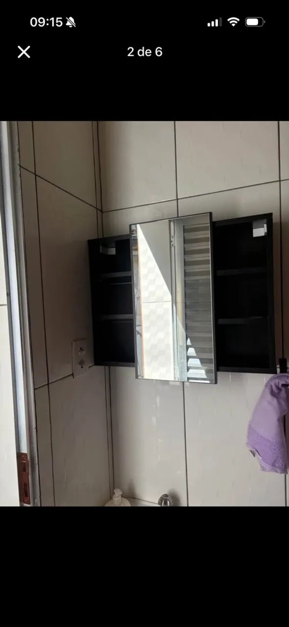Armario de banheiro preto com espelho  - Foto 2