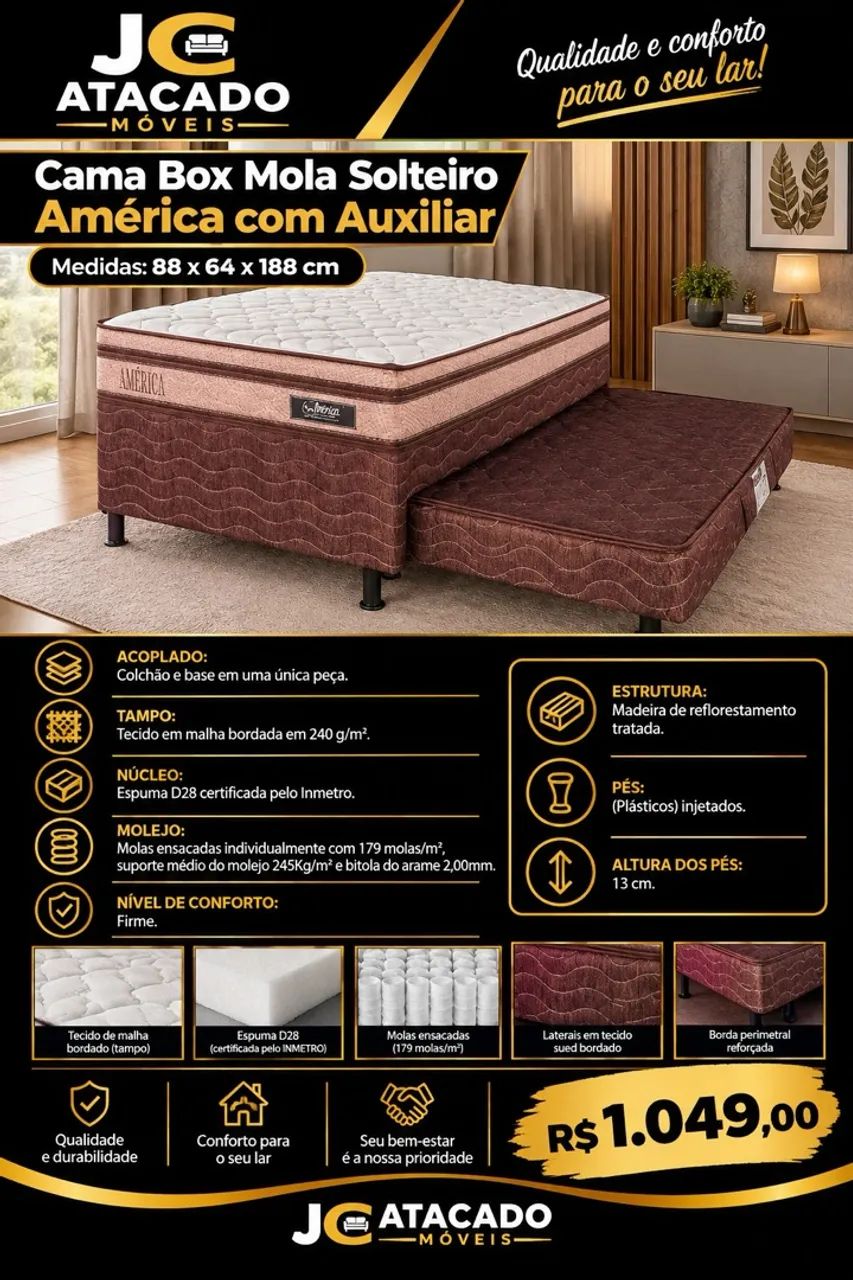 Cama Box América Solteiro